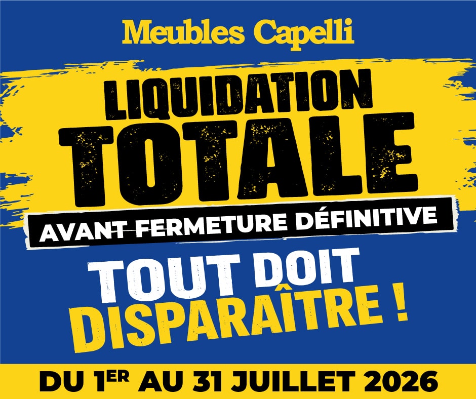 Liquidation avant fermeture définitive de Meubles Capelli à Buhl-Lorraine du 1er au 31 juillet 2026