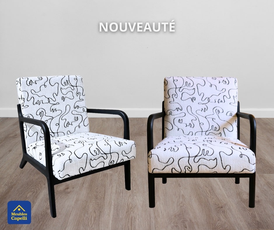 Fauteuil au design contemporain et structure en bois d'hévéa